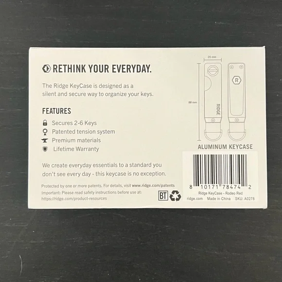 Ridge Keycase, Rodeo Red Aluminum, holds 2-6 keys securely. NIB, NWT - Picture 7 of 7